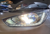 Độ đèn Hyundai Accent Aozoom Led LEO Light + Laser Jaguar